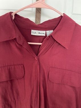 croft & barrow burgundy button-front shirt